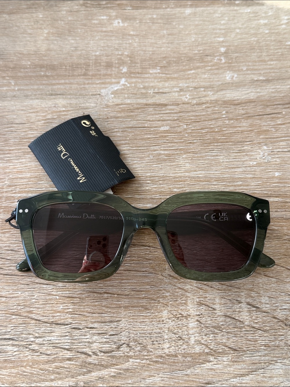 Massimo Dutti Women's Green Square Sunglasses